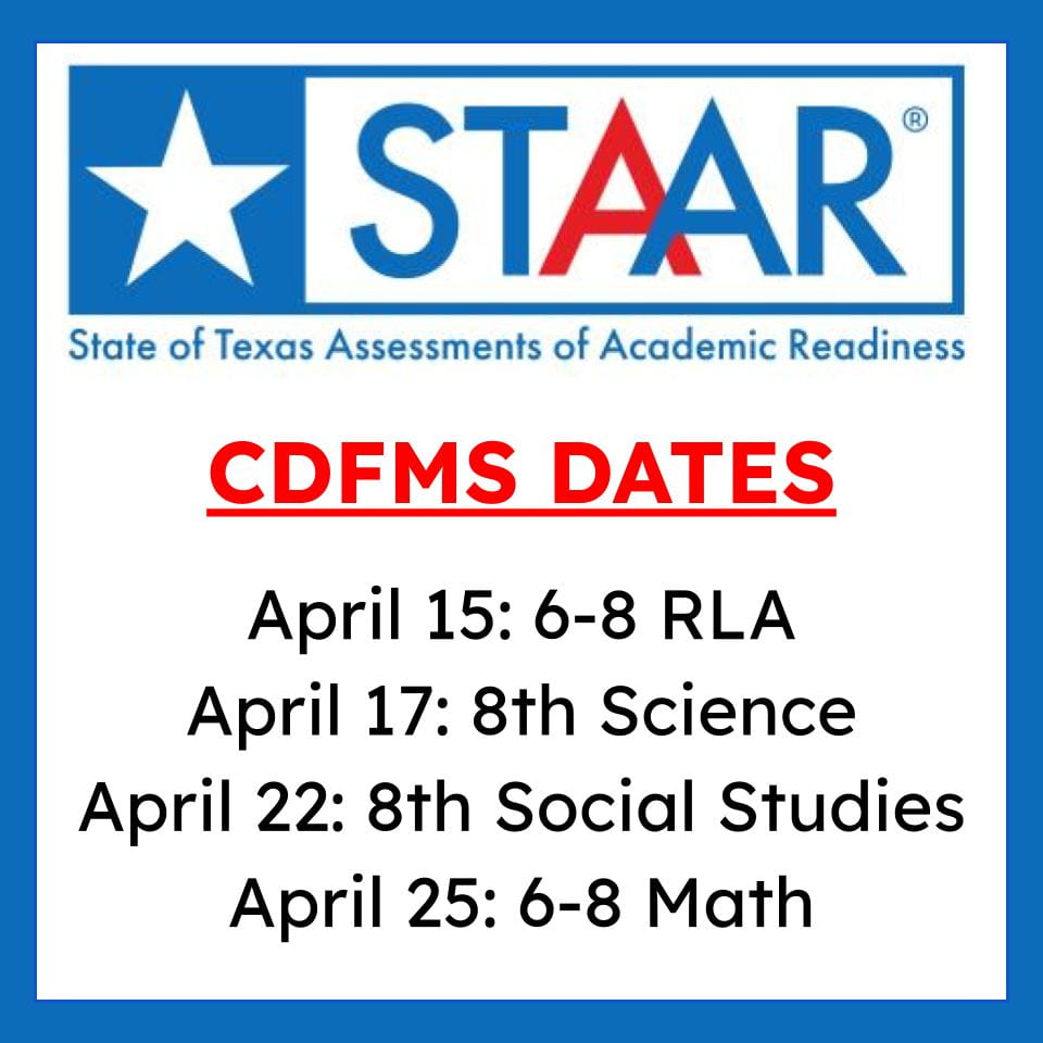 staar dates for cdfms